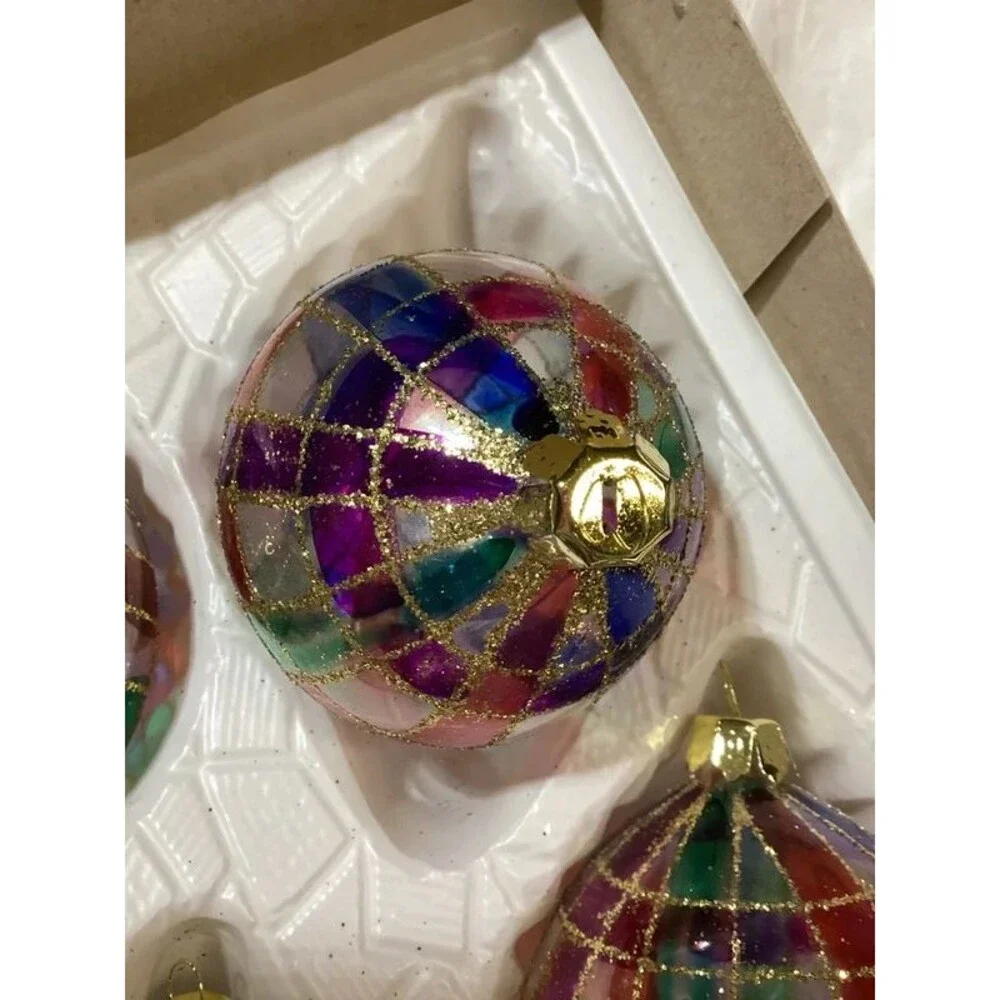 Beautiful Glass Commodore Christmas Classic Ornaments Two Complete Boxes (8)